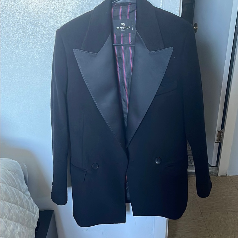 Etro Elegant Black Tuxedo Blazer